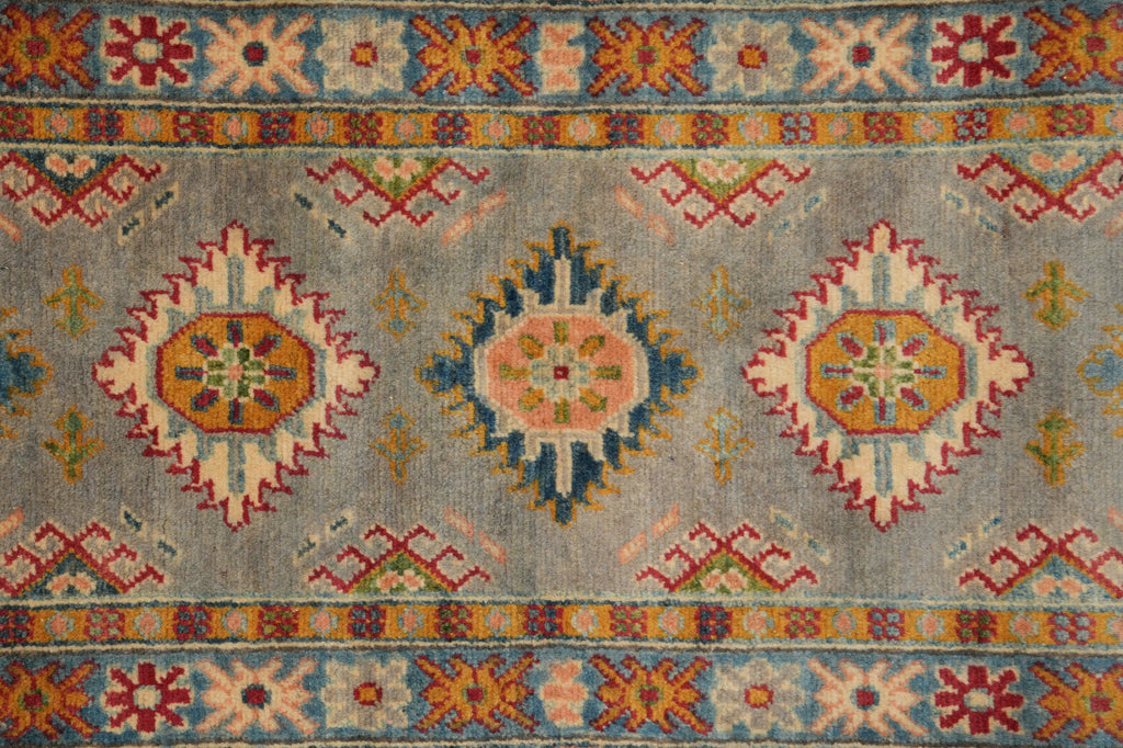 2 x 7 Narrow Runner Afghan Kazak Wool Carpet #F-3286