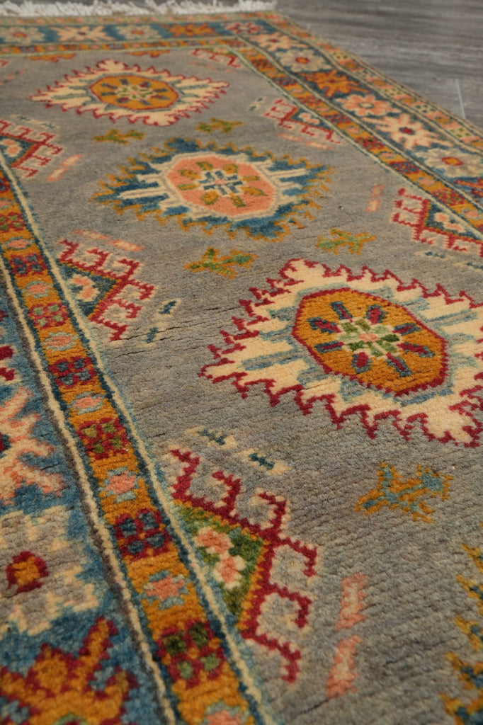 2 x 7 Narrow Runner Afghan Kazak Wool Carpet #F-3286