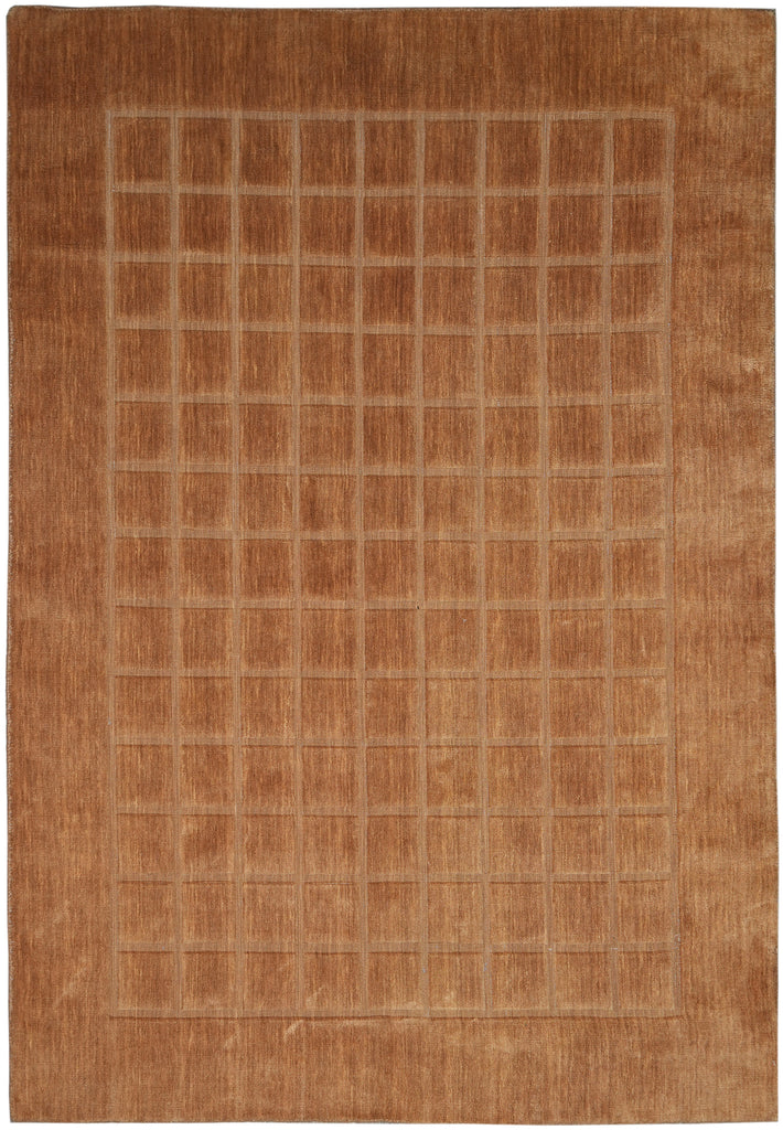 5.5 X 7.9 Handmade Modern Rug Plain Brown #PIX-15745
