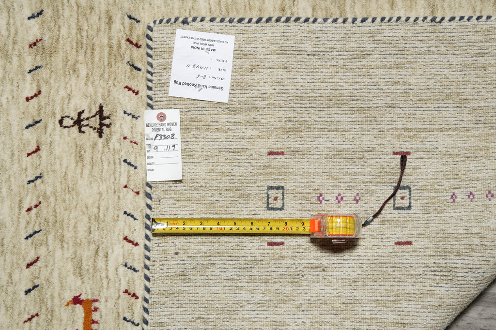 9 x 12 Beautiful Handmade Gabbeh Luri Modern Rug #F-3308
