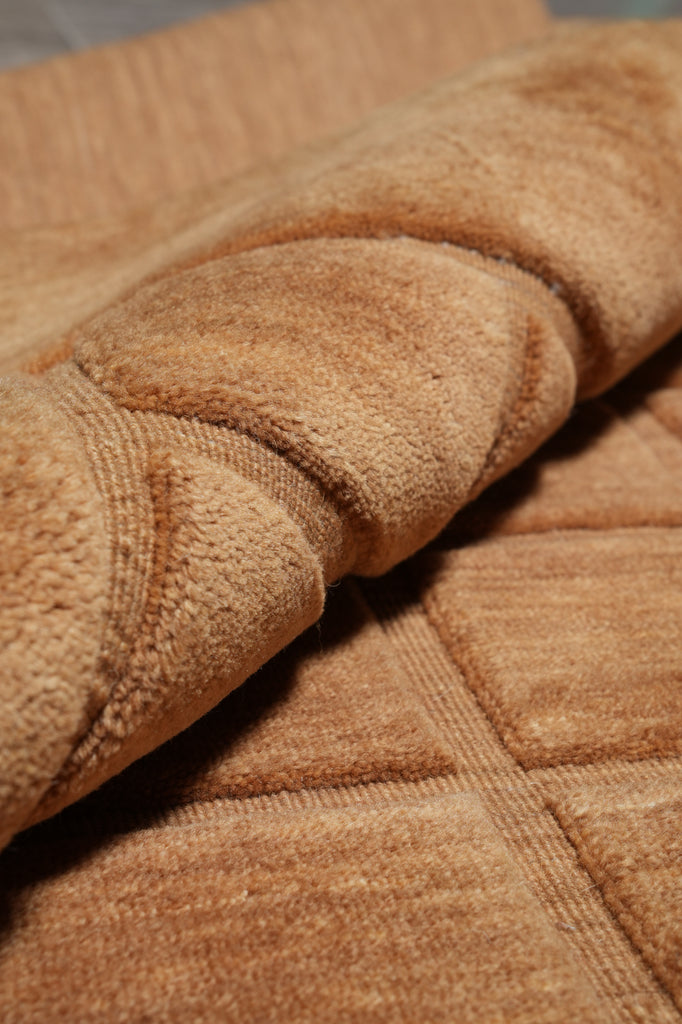 5.5 X 7.9 Handmade Modern Rug Plain Brown #PIX-15745