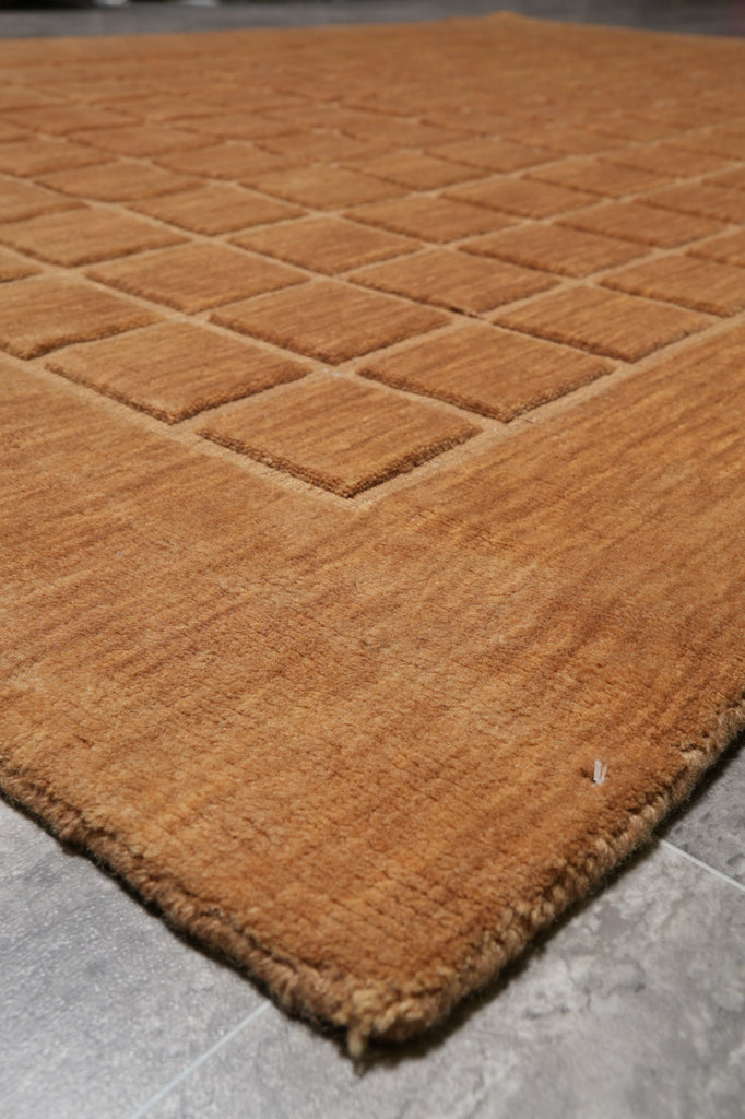 5.5 X 7.9 Handmade Modern Rug Plain Brown #PIX-15745