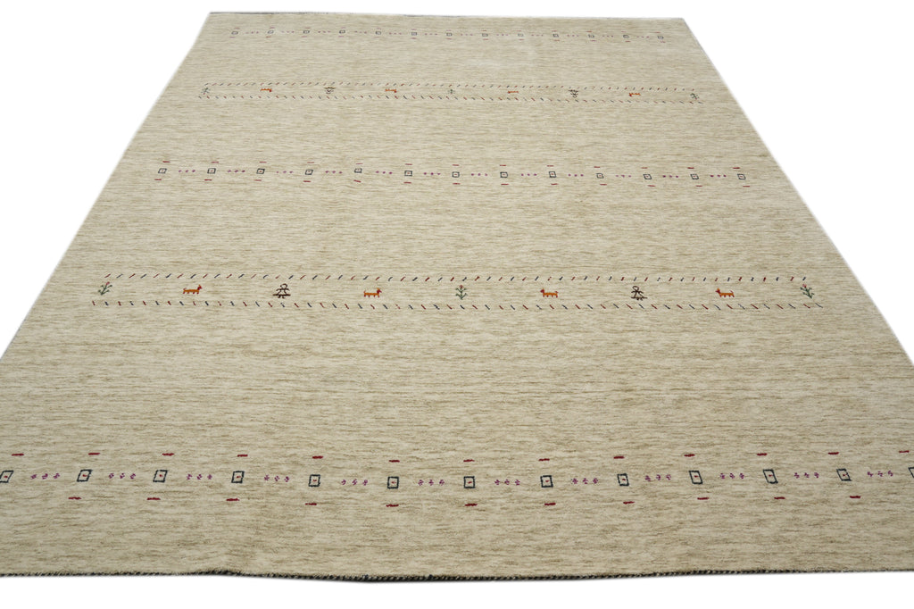 9 x 12 Beautiful Handmade Gabbeh Luri Modern Rug #F-3308
