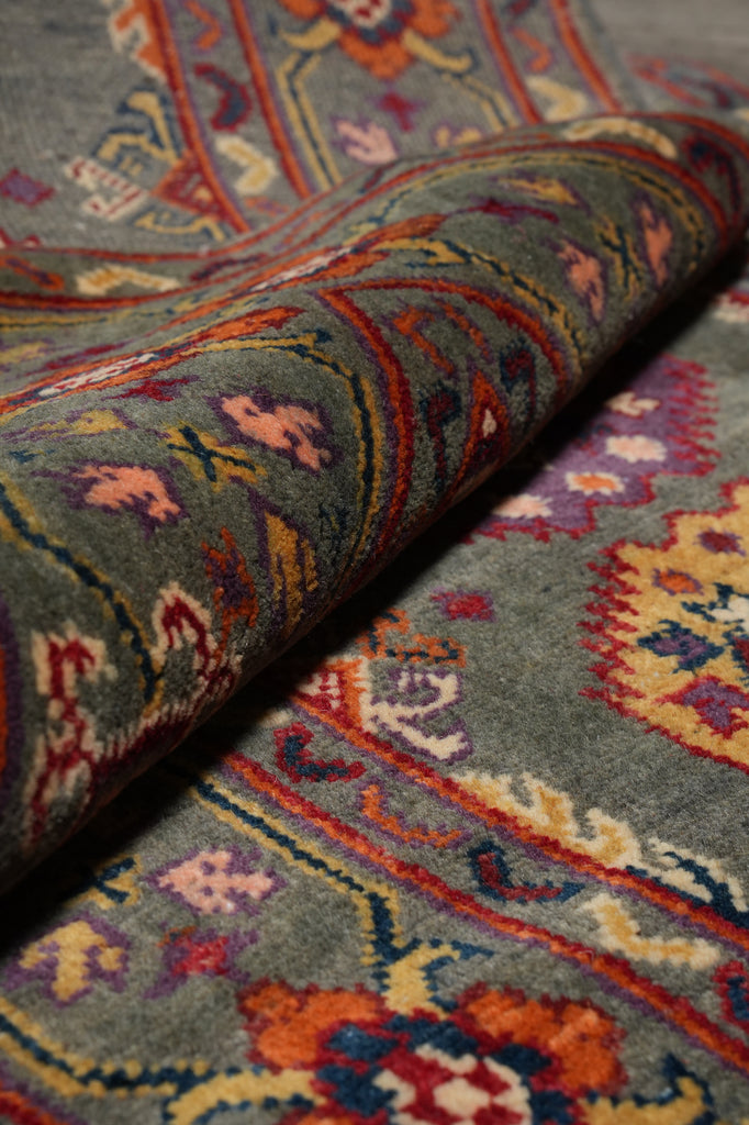 10' Feet Kazak Runner Afghan Handmade Wool GREEN #F-3278