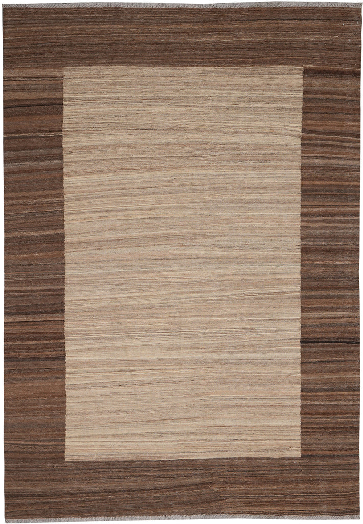 5.9 x 8 Modern handmade Carpet Warm Beige Brown #PIX-29345