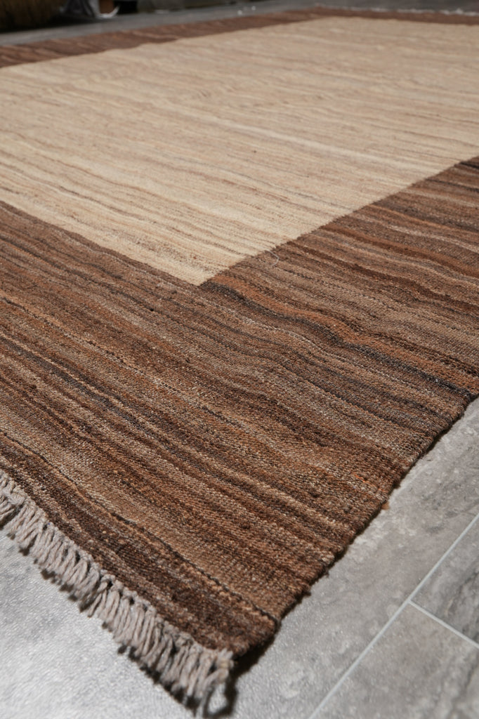 5.9 x 8 Modern handmade Carpet Warm Beige Brown #PIX-29345