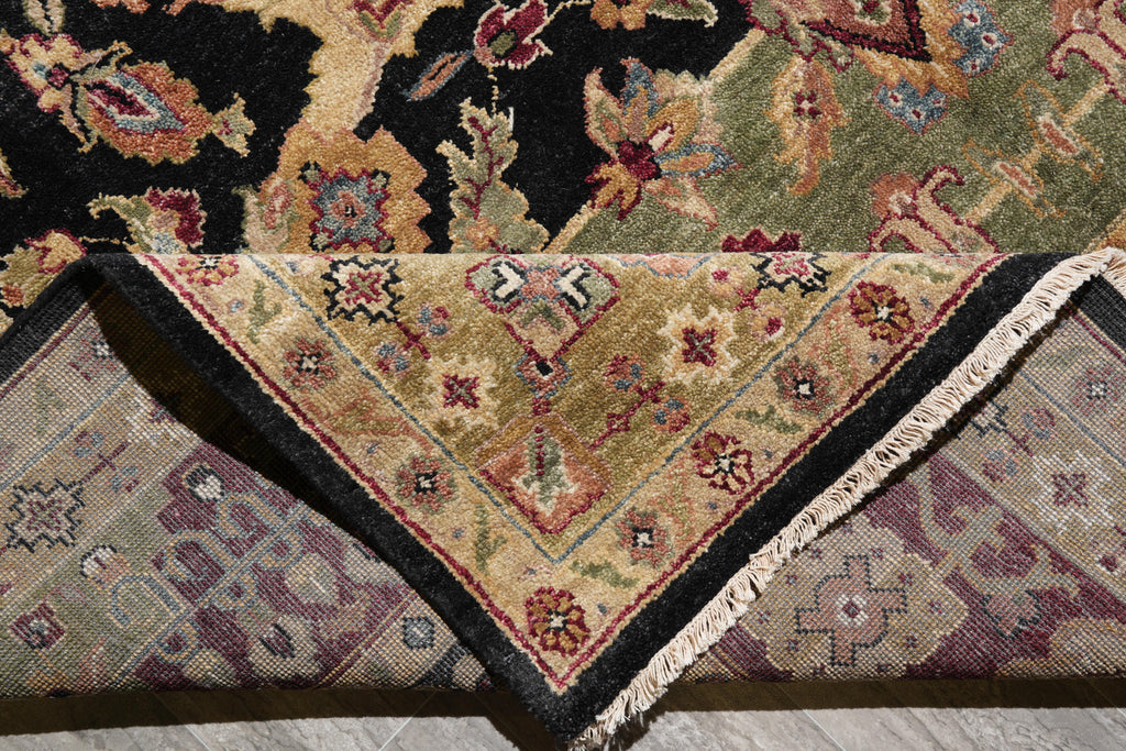 8.5 x 11.6 New Handmade India Wool Rug Black #F-4104