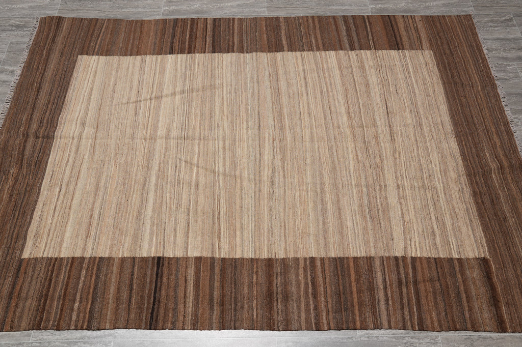 5.9 x 8 Modern handmade Carpet Warm Beige Brown #PIX-29345