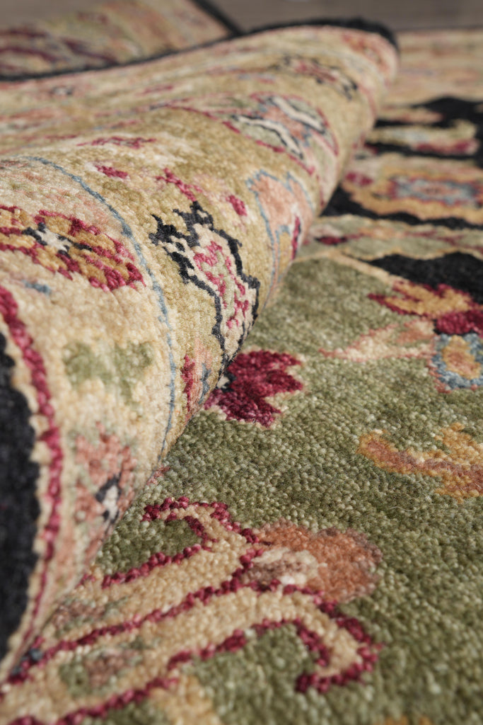 8.5 x 11.6 New Handmade India Wool Rug Black #F-4104