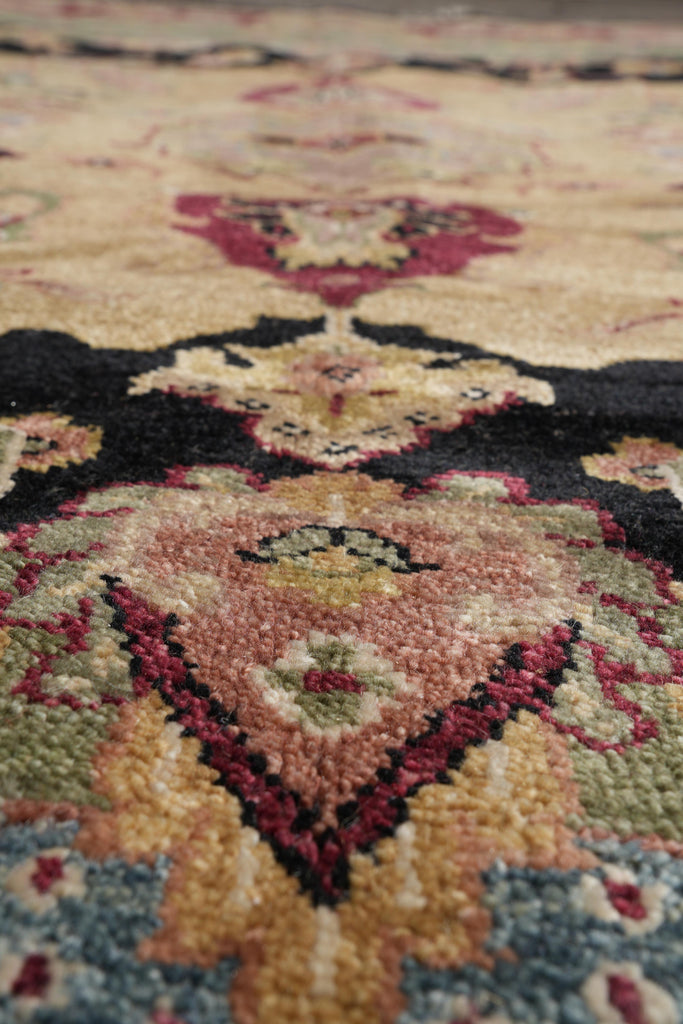 8.5 x 11.6 New Handmade India Wool Rug Black #F-4104