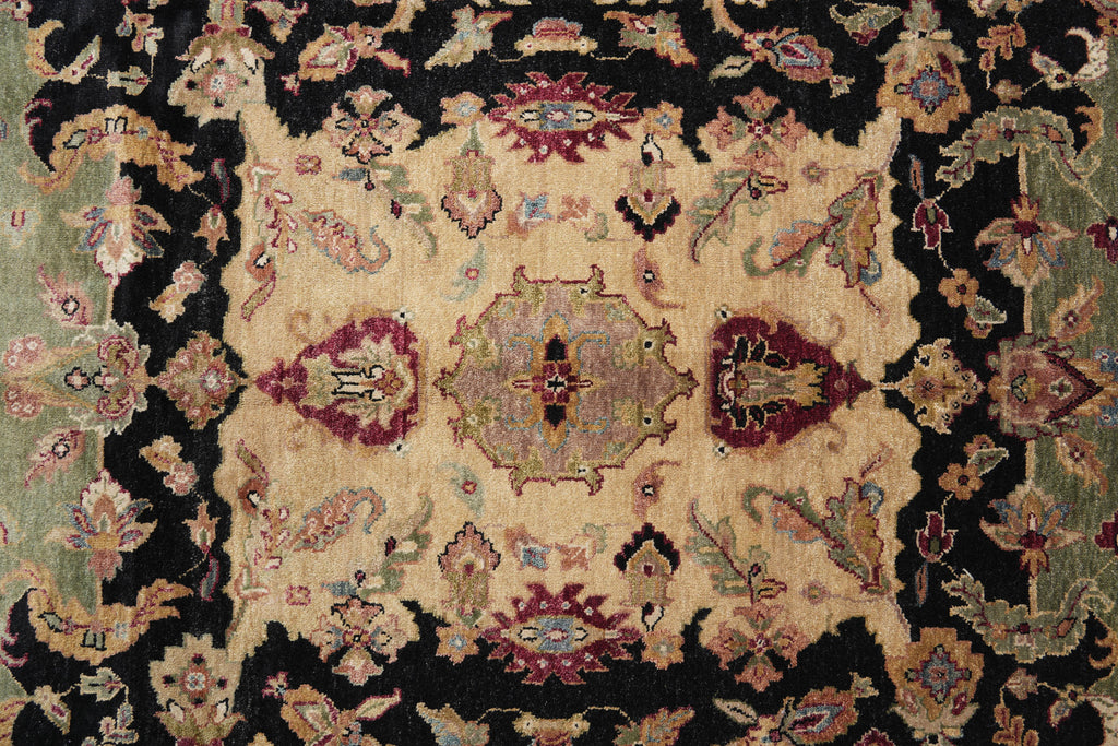 8.5 x 11.6 New Handmade India Wool Rug Black #F-4104