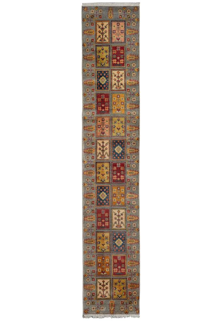 12 Feet Afghan Kazak Runner Garden Pattern #F-3288