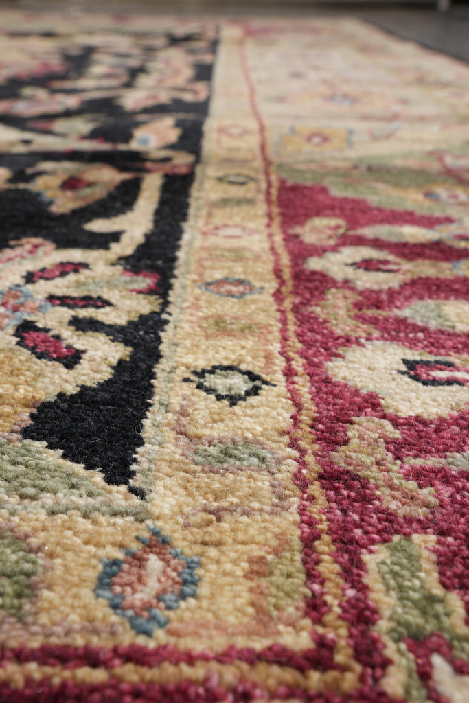 8.5 x 11.6 New Handmade India Wool Rug Black #F-4104