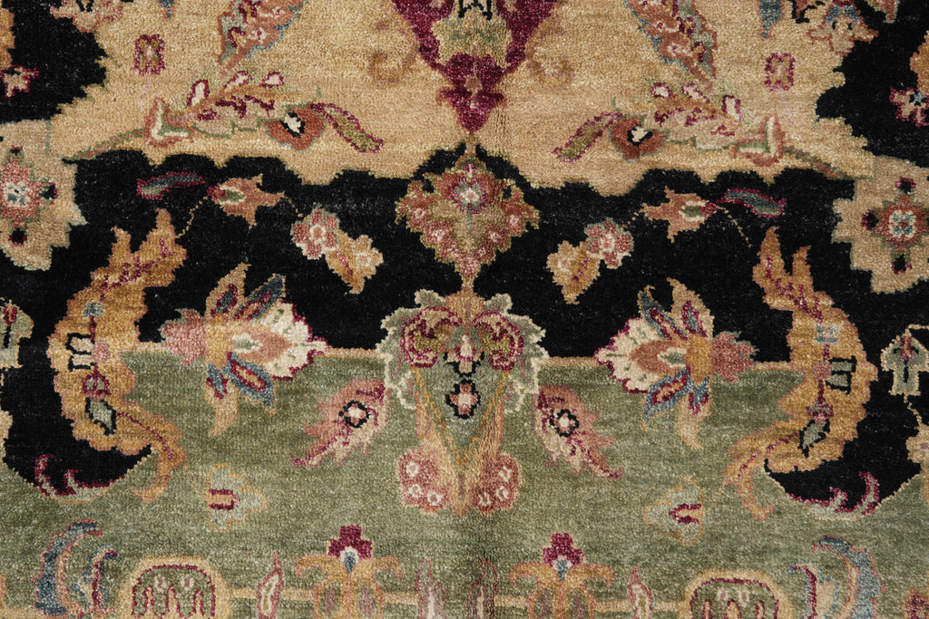 8.5 x 11.6 New Handmade India Wool Rug Black #F-4104