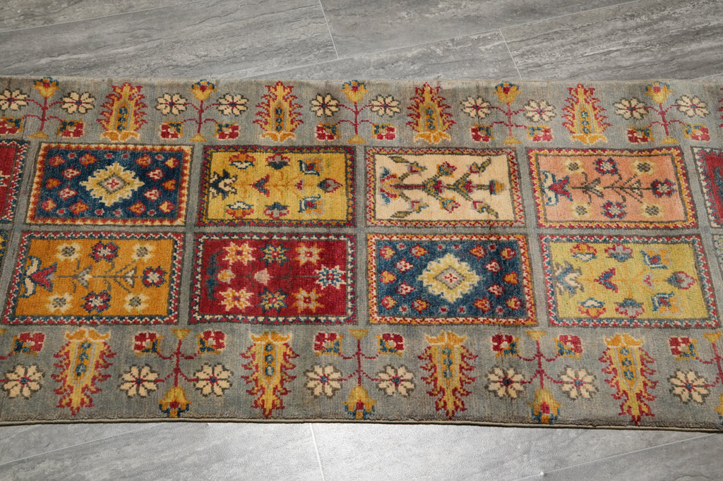 12 Feet Afghan Kazak Runner Garden Pattern #F-3288