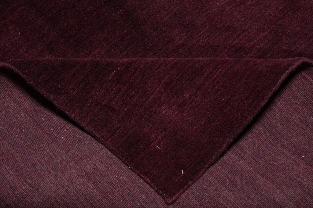 5.1 X 8 Contemporary Handmade Wool Plain Burgundy #B-70488