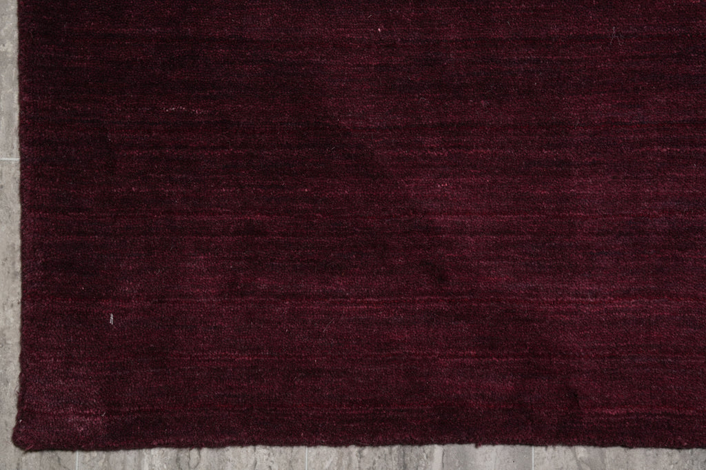 5.1 X 8 Contemporary Handmade Wool Plain Burgundy #B-70488