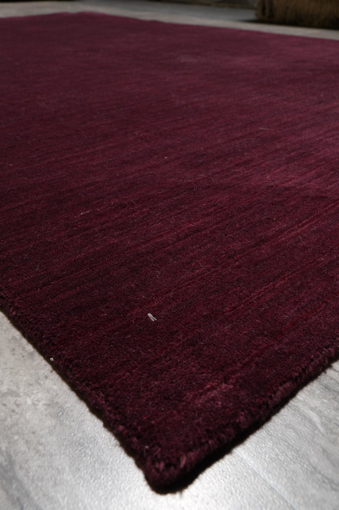 5.1 X 8 Contemporary Handmade Wool Plain Burgundy #B-70488