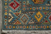 Load image into Gallery viewer, 2.9 x 11 Feet Runner Afghan Handmade Wool Kazak Carpet Turquoise Blue #F-3280