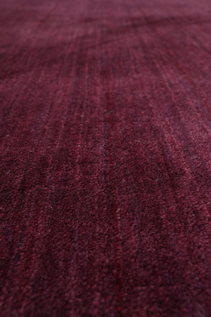 5.1 X 8 Contemporary Handmade Wool Plain Burgundy #B-70488