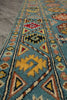 Load image into Gallery viewer, 2.9 x 11 Feet Runner Afghan Handmade Wool Kazak Carpet Turquoise Blue #F-3280