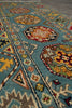 Load image into Gallery viewer, 2.9 x 11 Feet Runner Afghan Handmade Wool Kazak Carpet Turquoise Blue #F-3280