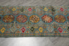 Load image into Gallery viewer, 2.9 x 11 Feet Runner Afghan Handmade Wool Kazak Carpet Turquoise Blue #F-3280