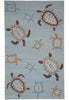 Load image into Gallery viewer, 5.2 X 8.2 Light Blue Handmade Dhurry Kilim Turtle #F-4431