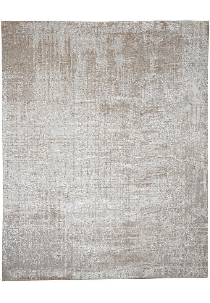 12 x 14.7 Plain Natural Beige Handmade India Contemporary Rug Beautiful #F-3344
