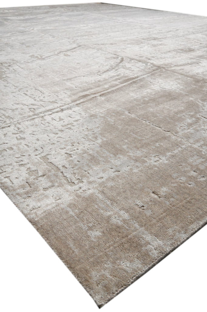 12 x 14.7 Plain Natural Beige Handmade India Contemporary Rug Beautiful #F-3344