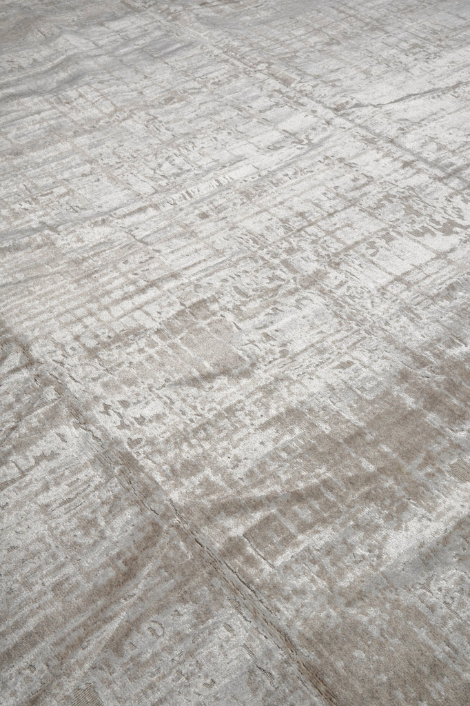 12 x 14.7 Plain Natural Beige Handmade India Contemporary Rug Beautiful #F-3344
