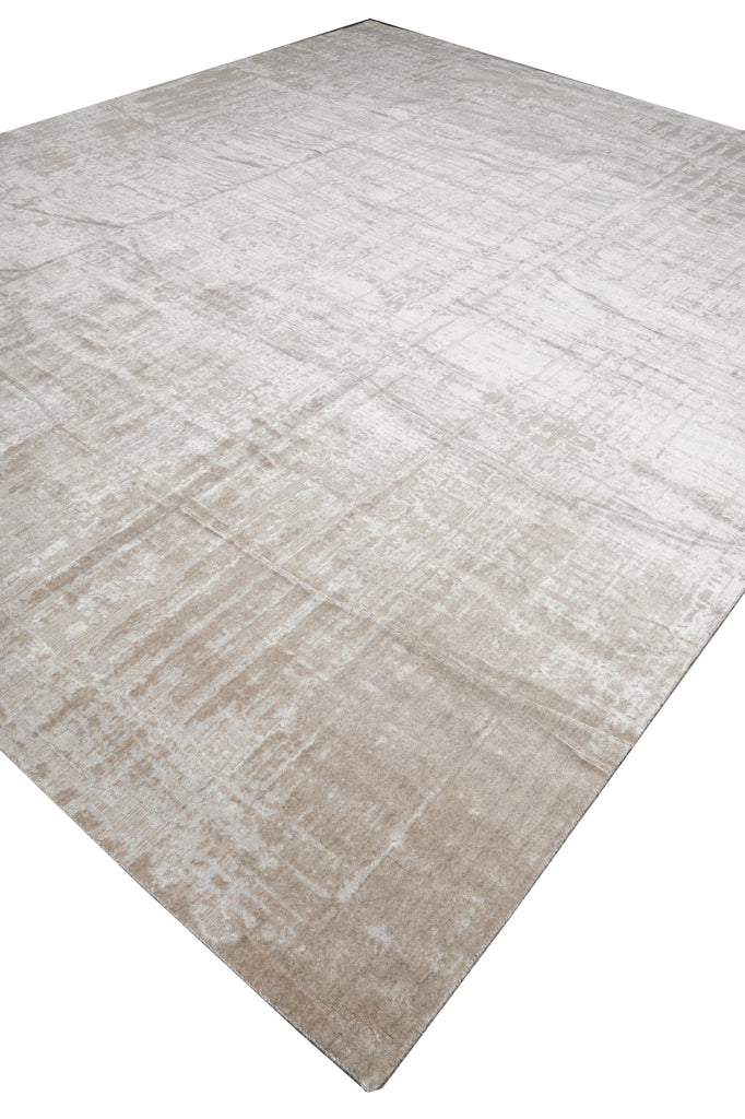 12 x 14.7 Plain Natural Beige Handmade India Contemporary Rug Beautiful #F-3344