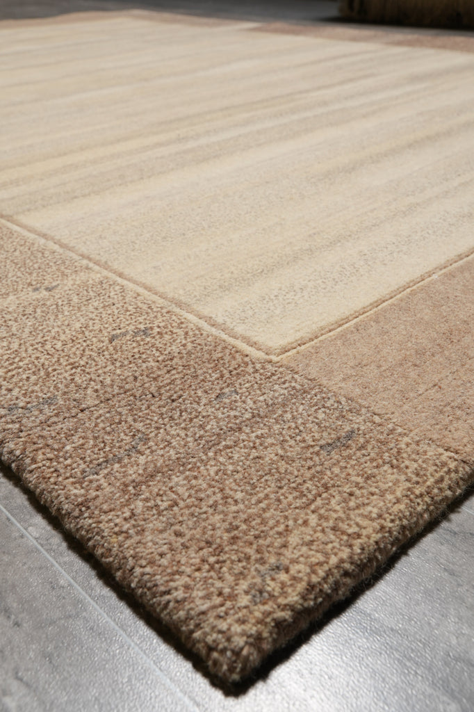 5.9 X 7.11 Handmade Dense Wool Contemporay Carpet Brown #F-5786