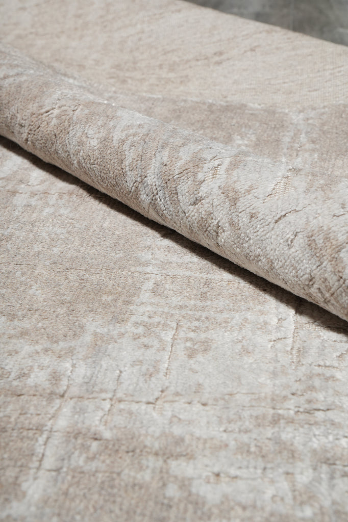 10 x 14 Contemporary Handmade Rug Plain Soft Natural Color #F-3335