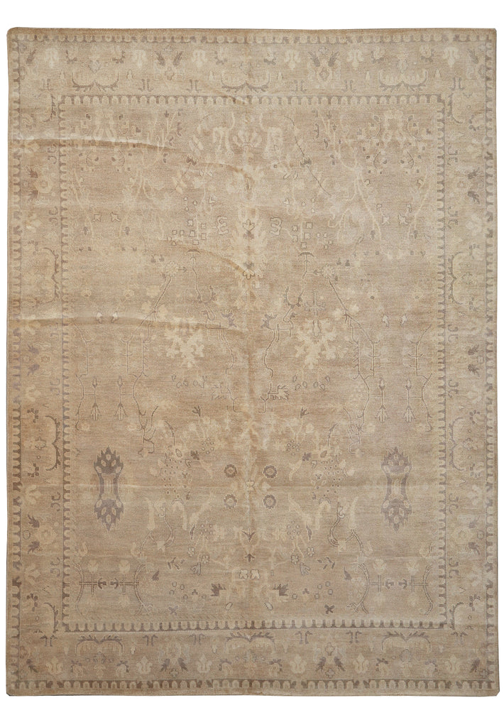 9 x 12 Neutral Soft Colors Wool Handmade Transitional Modern Rug #F-3346