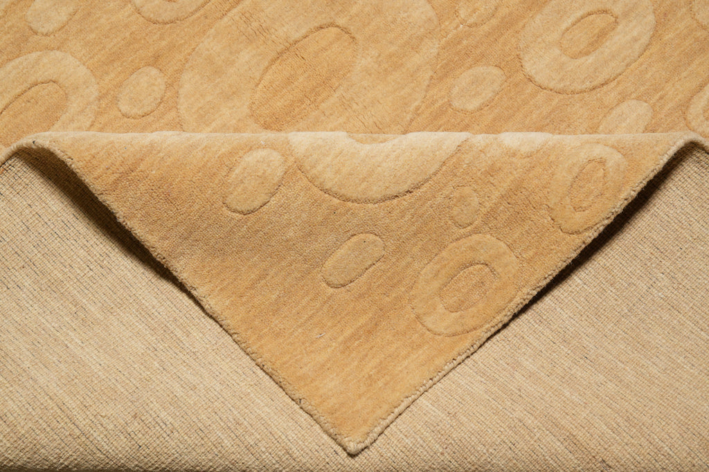 5.1 X 7.10 Golden Wool Handmade Contemporary Rug #B-70539