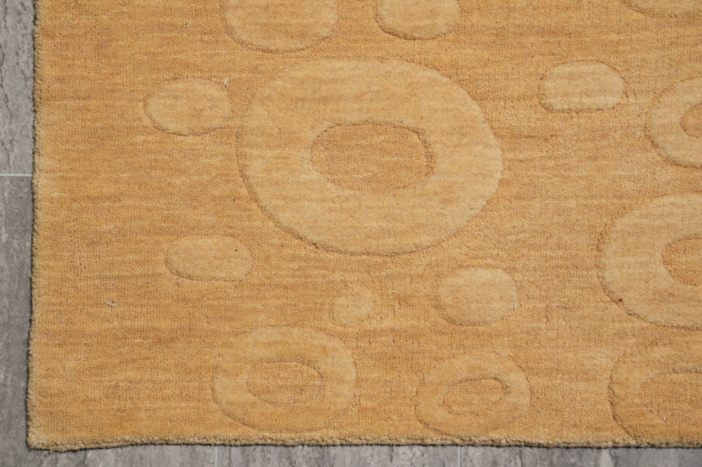 5.1 X 7.10 Golden Wool Handmade Contemporary Rug #B-70539