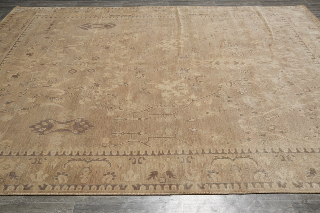 9 x 12 Neutral Soft Colors Wool Handmade Transitional Modern Rug #F-3346