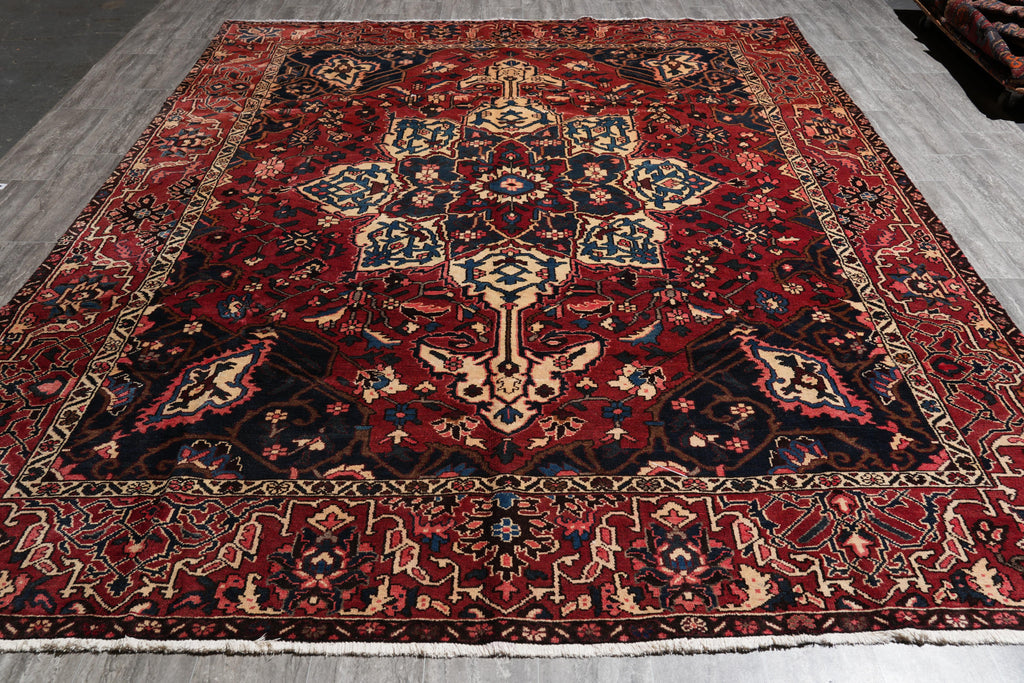 9 x 11.6 Semi-Antique Persian Bakhtiar Tribal Rug #F-4106