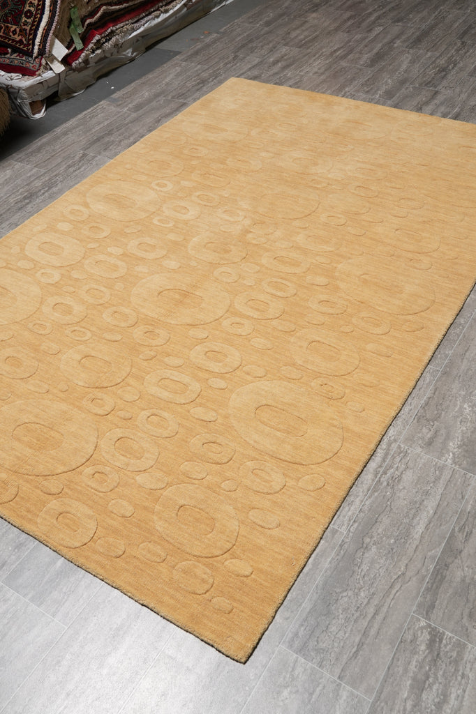 5.1 X 7.10 Golden Wool Handmade Contemporary Rug #B-70539