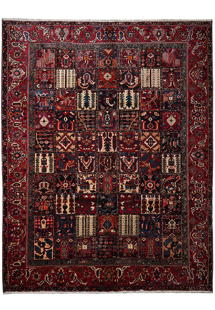 10.8 x 12.4 Old Persian Tribal Garden Bakhtiar Rug #F-4107