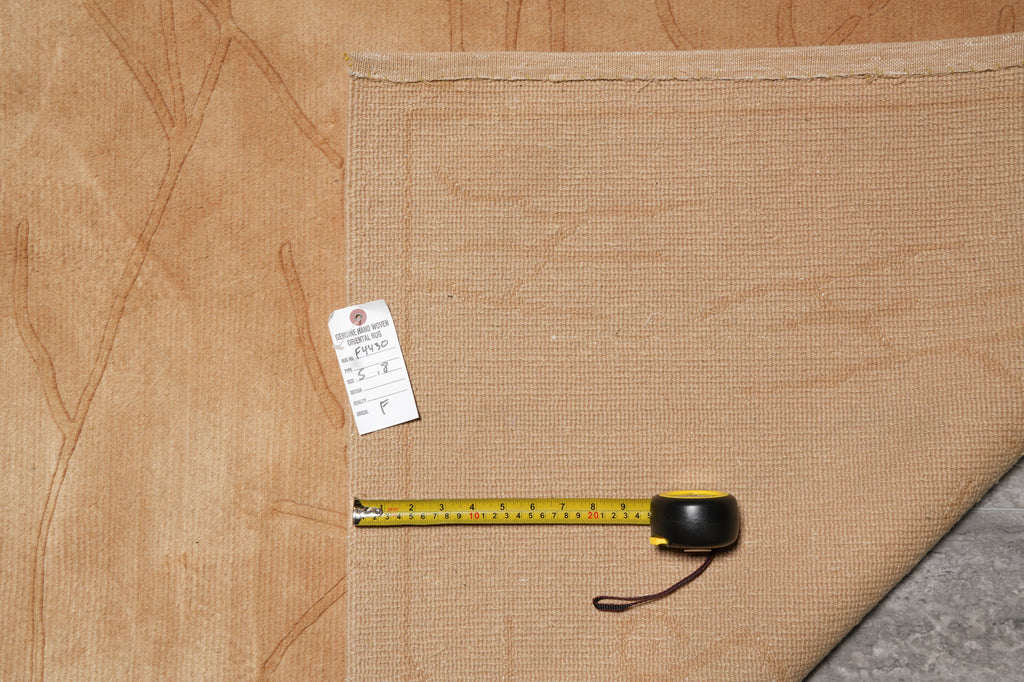 5 X 8 Handmade Contemporary Rug Gold Wool #F-4430