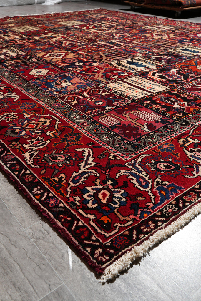 10.8 x 12.4 Old Persian Tribal Garden Bakhtiar Rug #F-4107