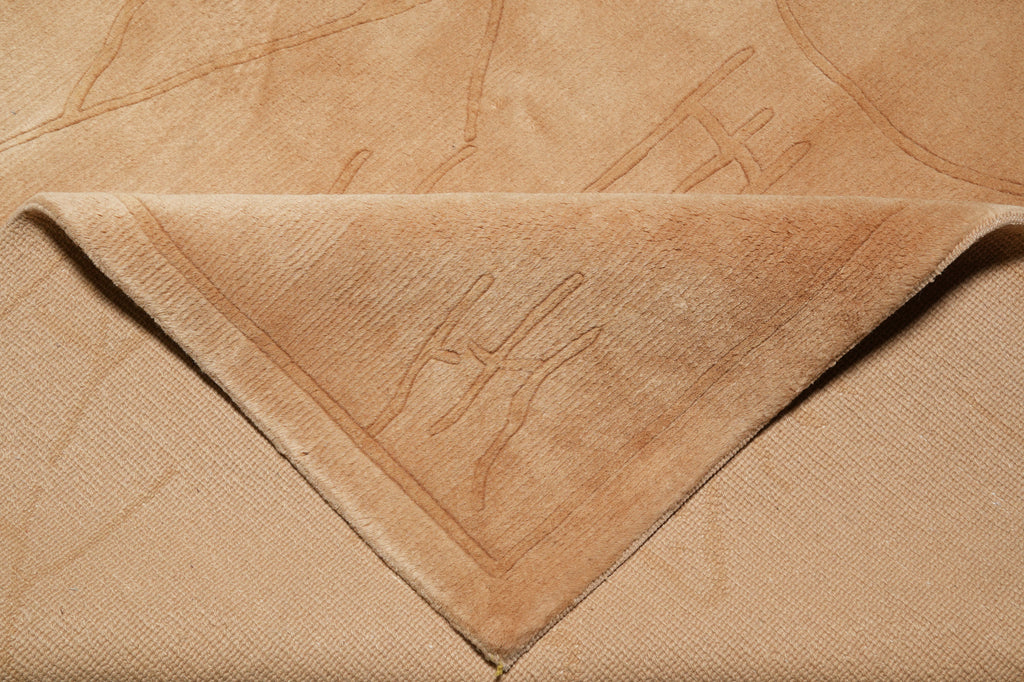 5 X 8 Handmade Contemporary Rug Gold Wool #F-4430