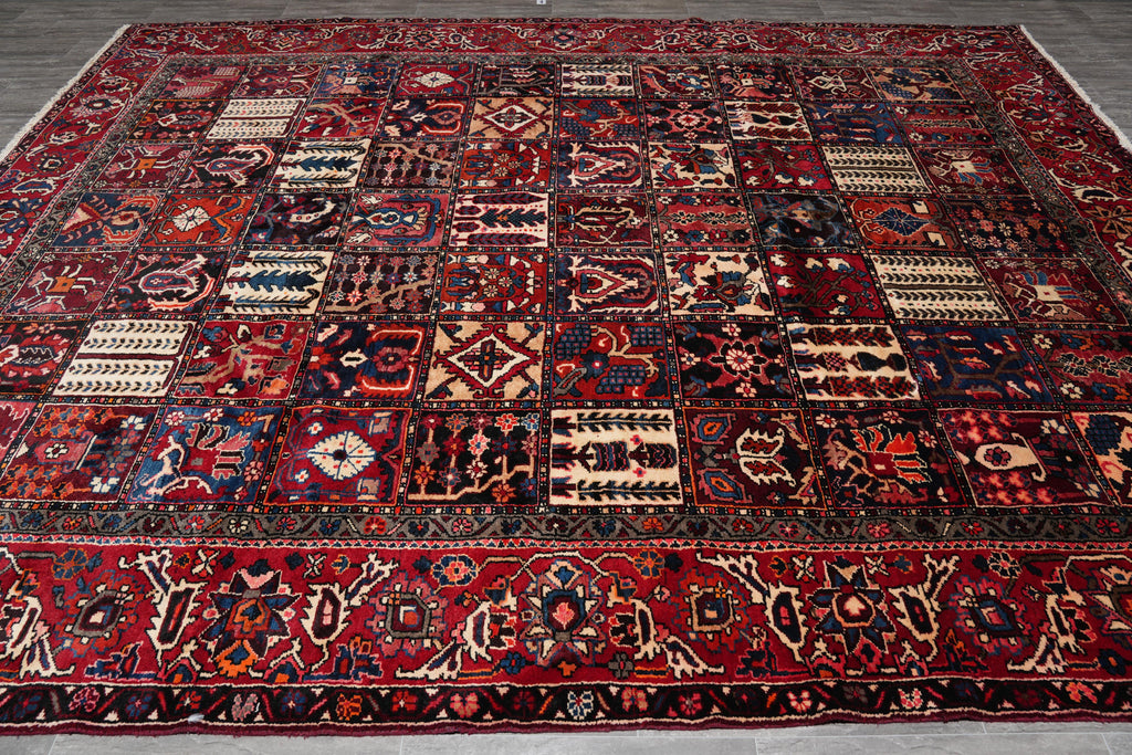 10.8 x 12.4 Old Persian Tribal Garden Bakhtiar Rug #F-4107