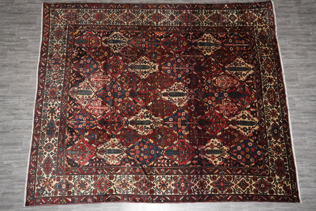 10.7 x 12.7 Tribal Persian Bakhtiar Garden Semi-Antique Rug #F-4108