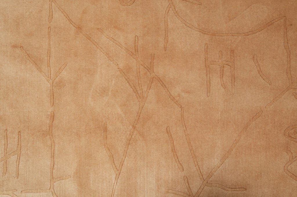 5 X 8 Handmade Contemporary Rug Gold Wool #F-4430