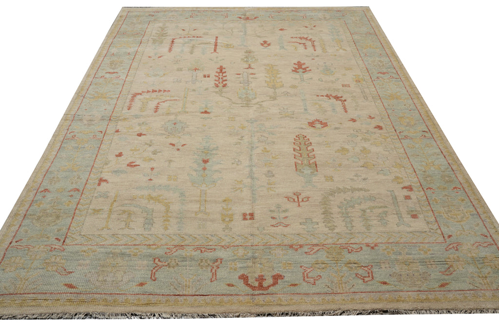 9 x 12 New Handmade Oushak Rug Light Colors Pastels #F-3339