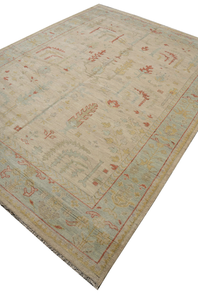 9 x 12 New Handmade Oushak Rug Light Colors Pastels #F-3339