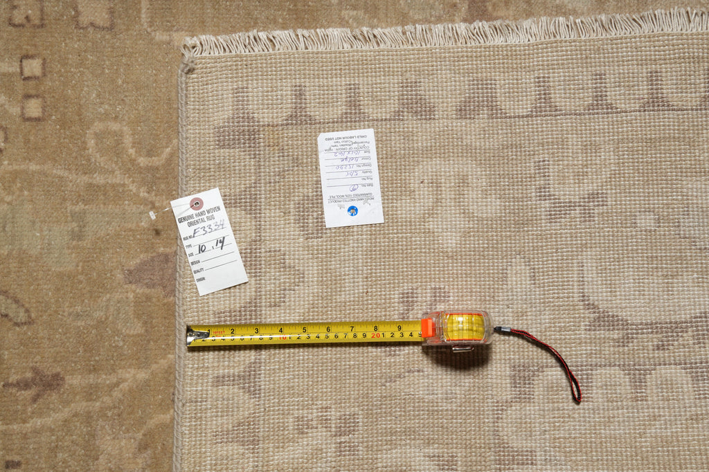 10 x 14 Netural Colors Handmade Ziegler Rug Light Brown #F-3334